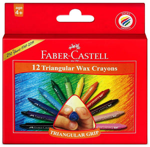 Faber-Castell Junior Grip Wax Crayons 12’s Triangular 1142
