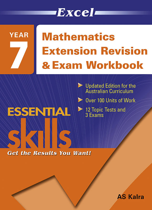 Excel Essential Skills: Mathematics Extension Revision & Exam Workbook Year 7 9781740203159