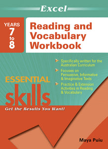 Excel Essential Skills: Reading and Vocabulary Workbook Years 7-8 9781741254082