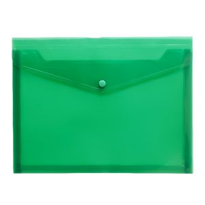 Document Wallet A4 Green with button 3018